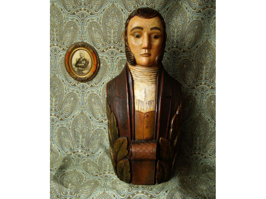A POLYCHROME FIGUREHEAD