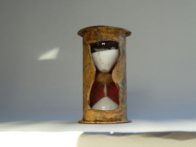 ANTIQUE VENETIAN SANDGLASS IN PAPER MACHE 18TH CENTURY