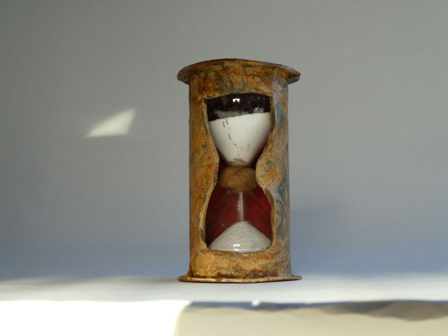 ANTIQUE VENETIAN SANDGLASS IN PAPER MACHE 18TH CENTURY
