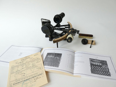 KRIEGSMARINE SEXTANT OF PLATH HAMBURG 1941 & BOOKLET ENIGMA CODE MACHINE