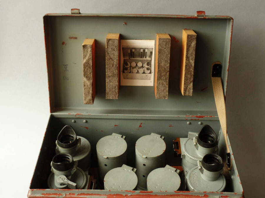 2 BOXED U.D.F. 7 X 50 BLC U- BOAT SIGHT FOR TORPEDO FIRING. U-190